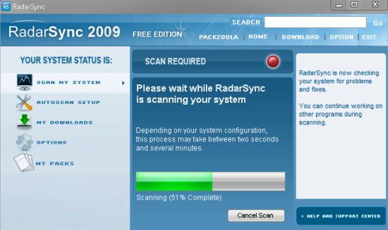 下载垃圾邮件，使用RadarSync更新系统