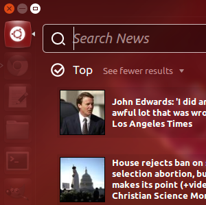 在Ubuntu的信息中心[Linux]上搜索新闻，洪流，Spotify等