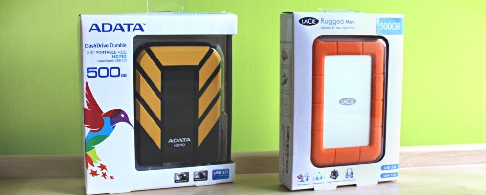 Lacie Rugged Mini与耐用的AData DashDrive对比：对比和赠品