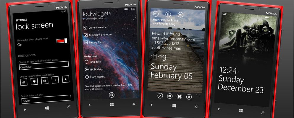 Windows Phone 8锁定屏幕选项:日历,电子邮件和天气
