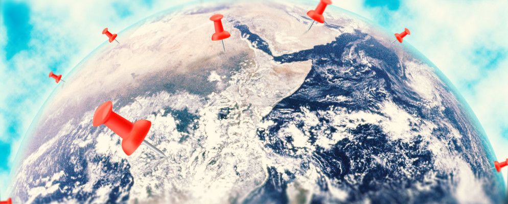 一次在世界上漫游一个图钉，在Pinterest上放置图钉