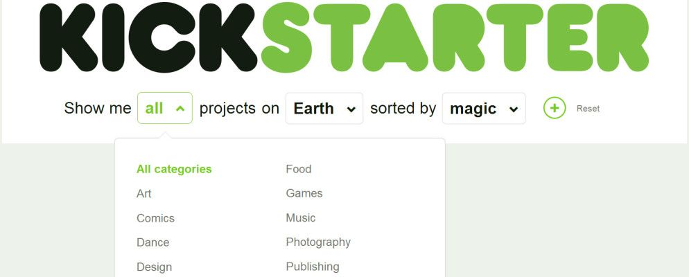 进阶搜寻终于来到Kickstarter