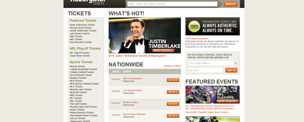 当心StubHub，Razorgator即将来临二手票王冠