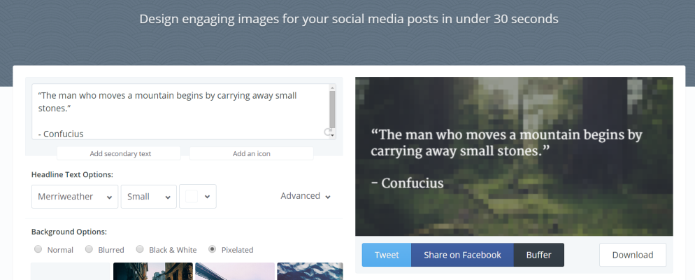 通过缓冲区认识Pablo：为社交网络创建带有文字的精美图像