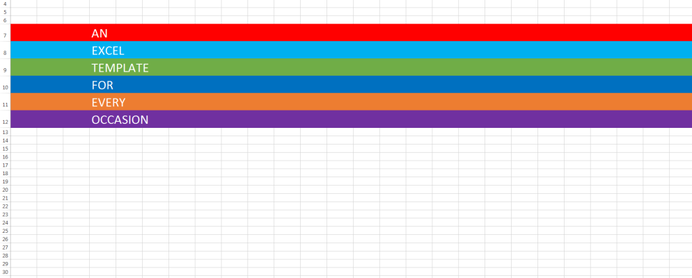 每个场合的Excel模板