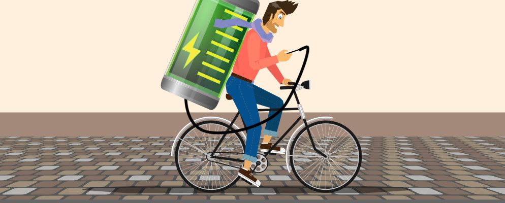 骑自行车时为智能手机充电