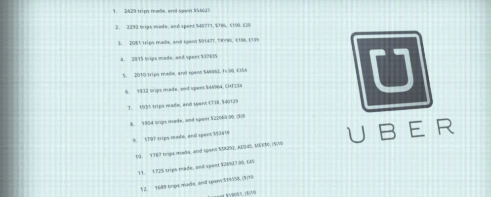 该网站向您展示了您在Uber上花了多少钱