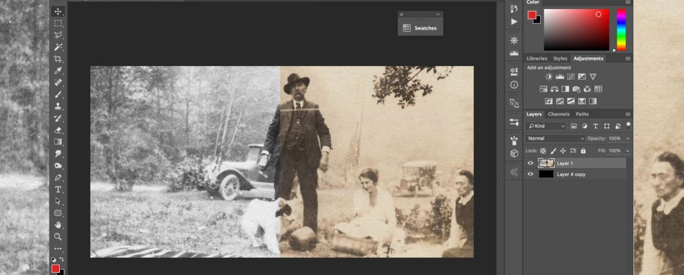 如何使用Photoshop轻松还原一张老全家福