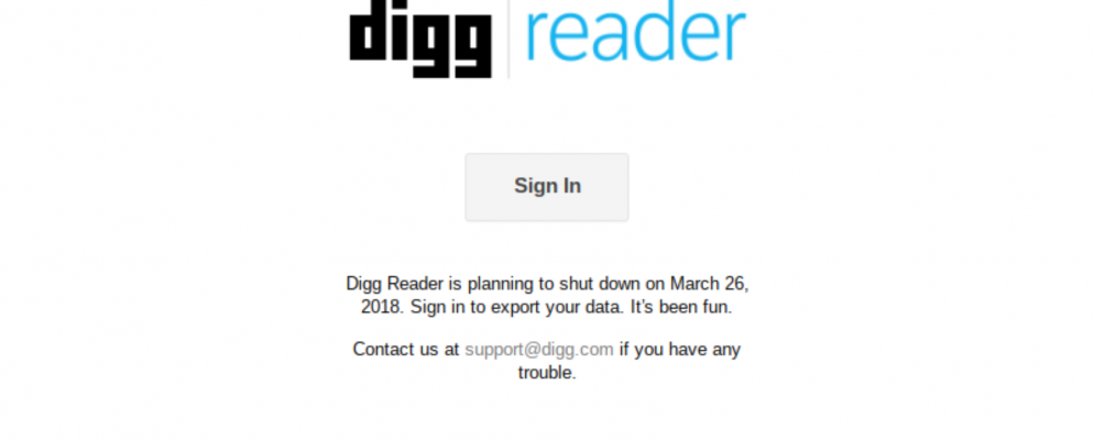 Digg Reader正在关闭…RIP RSS