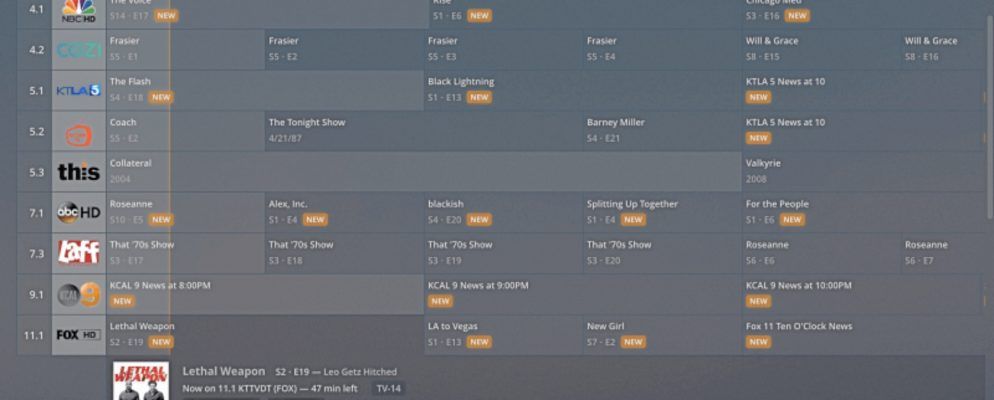 Plex添加了传统的直播电视频道指南