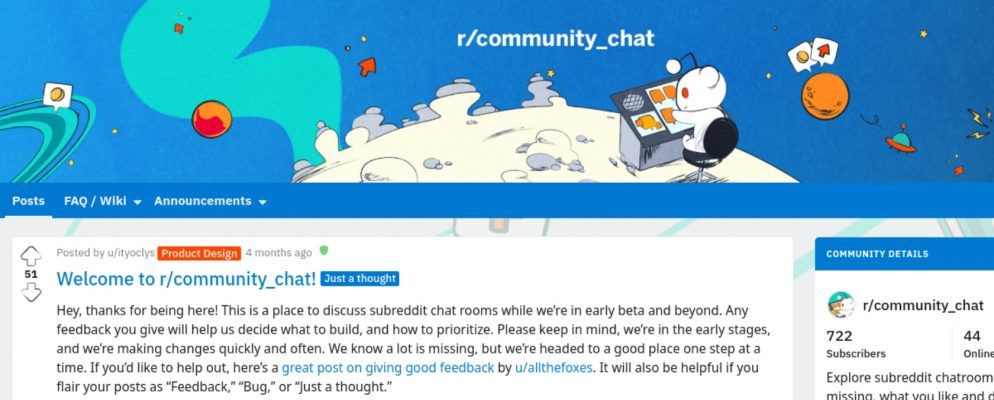 Reddit推出了像1999年一样的在线聊天室