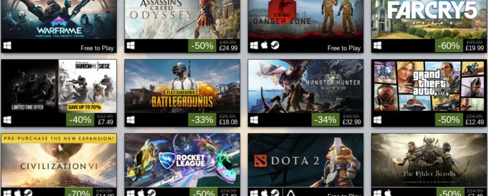 Steam列出了2018年最畅销的游戏