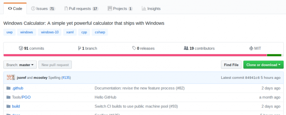 GitHub上的Microsoft开源Windows计算器