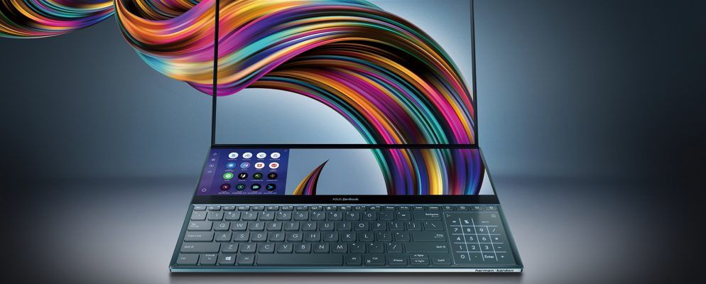 华硕ZenBook Pro Duo笔记本电脑具有两个4K屏幕,给人留下深刻印象