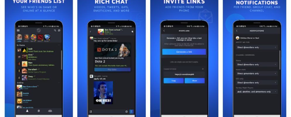 Valve推出了适用于移动设备的Steam聊天应用程序
