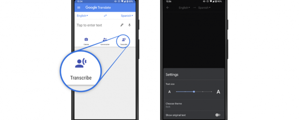 使用Google Translate实时转录语音