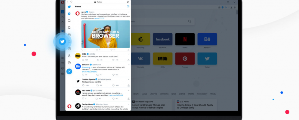 Opera将Twitter集成到其桌面浏览器中