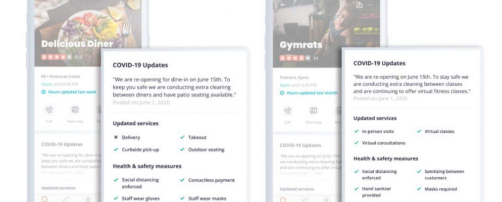 Yelp列表现在包括COVID-19信息
