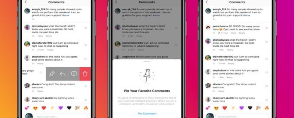 您现在可以固定喜欢的Instagram评论