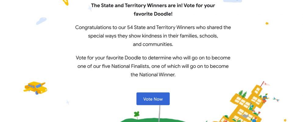 您现在可以为Google 2020的Doodle作品投票